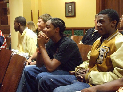 Image: Enjoying The Moment — (Left to right) John Isaac, Jase Holden, Dontavius “Maximus” Clemons and Diamond Rodgers are excited about appearing before the Ellis County Commissioners Court.