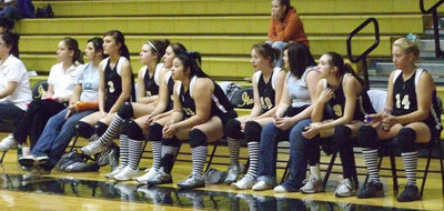 Image: Lady Gladiators — The Lady Gladiators await patiently to substitute in.
