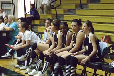 Image: Lady Gladiators on sideline — The Lady Gladiators were ready for this win.