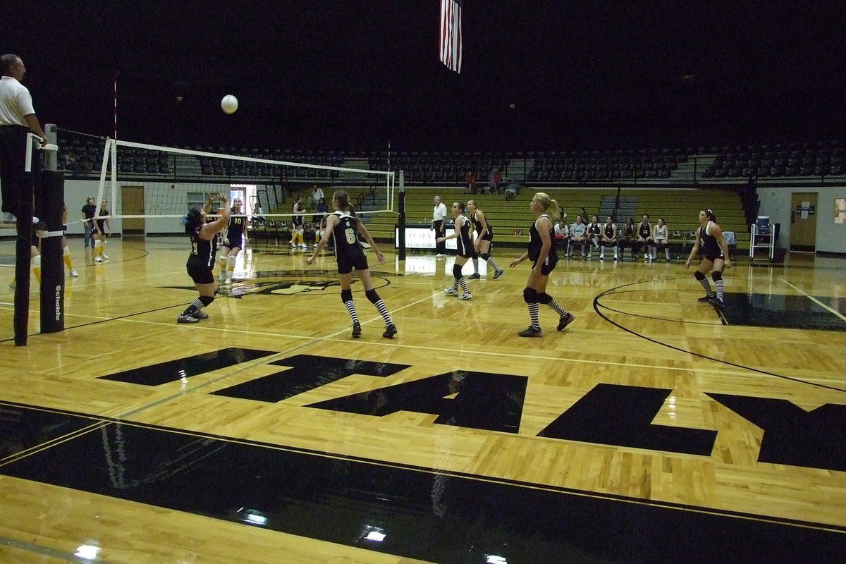 Image: Figueroa sets up — Senior Blanca Figueroa, sets the ball for the Lady Gladiators.