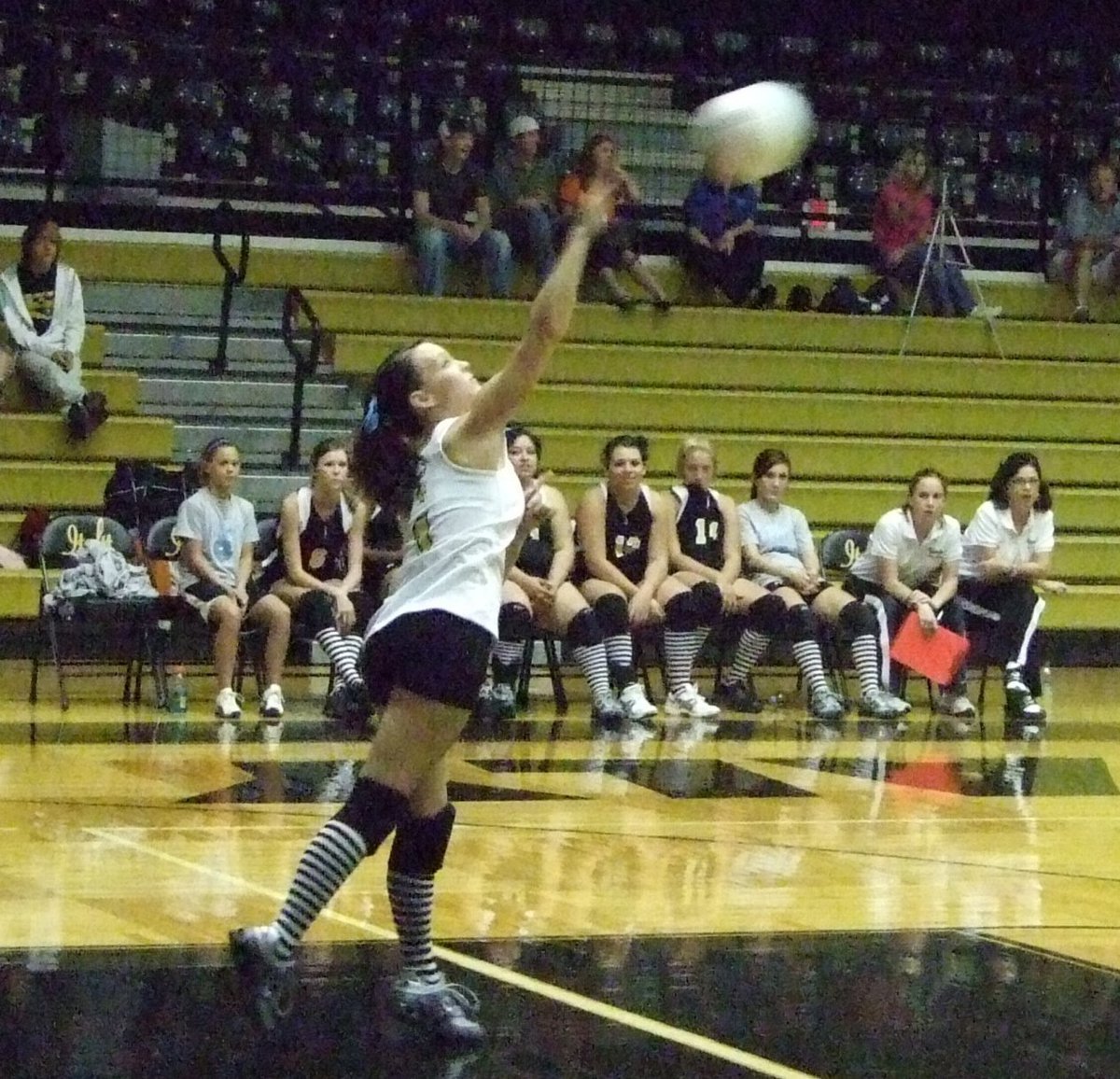 Image: Lindsey Brogden — Senior Lindsey Brodgen serves up a hot one.