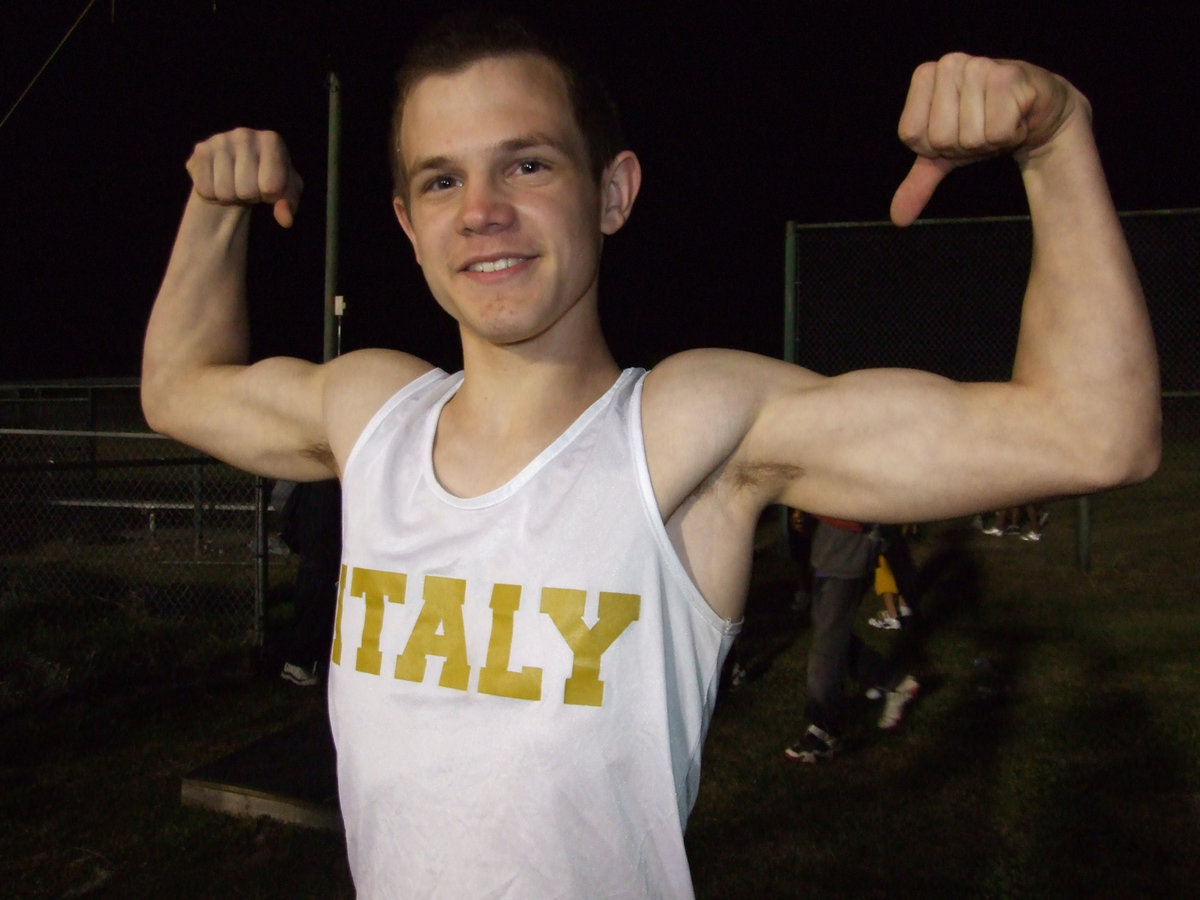 Image: “I dominated hurdles!” — Chase Hamilton was pumped up after taking 1st place in the hurdles.