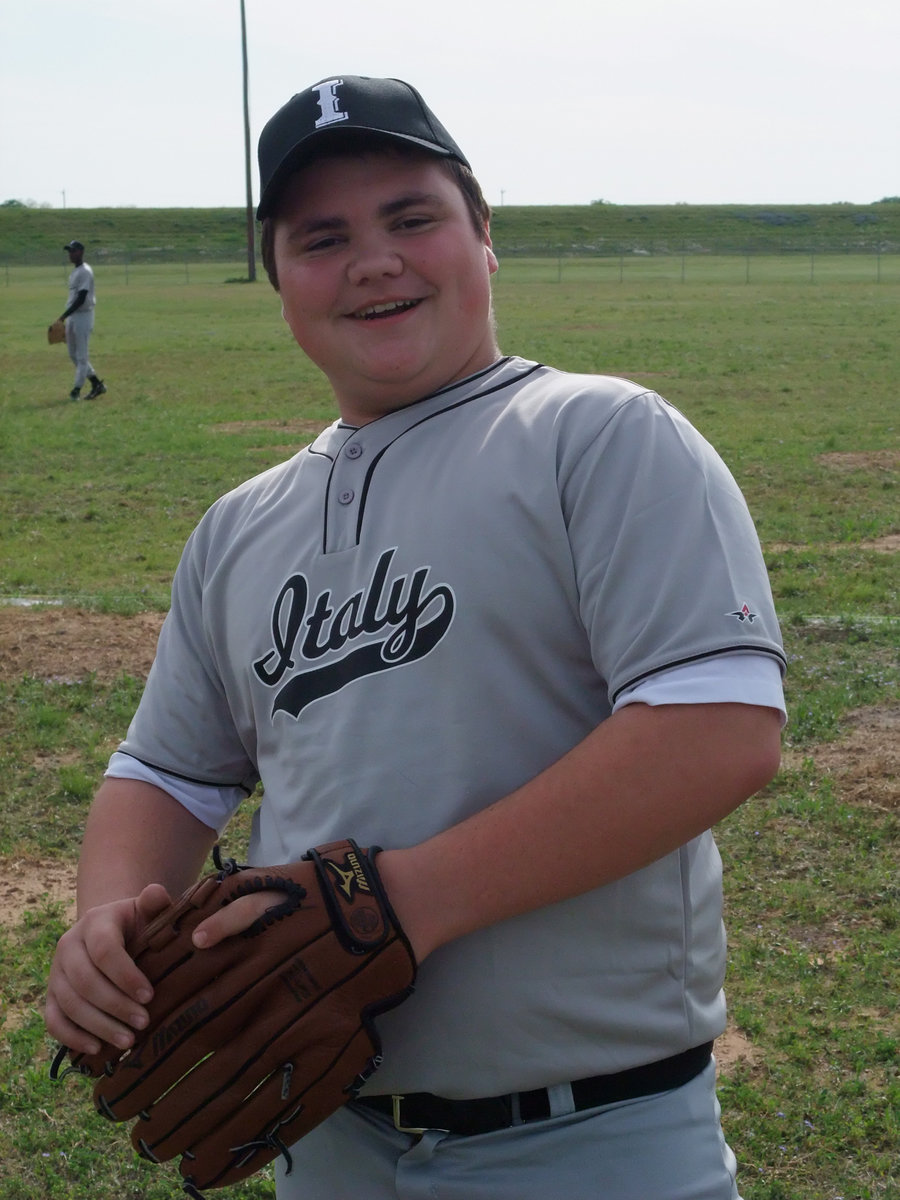 Image: Ready to go — Hank Seabolt is all smiles before the first pitch.