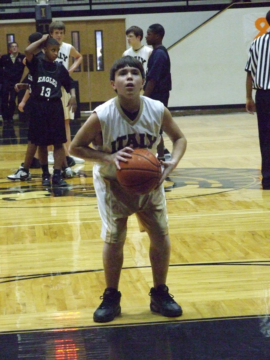 Image: I think I can — Brandon Jacinto earns free shots against the Eagles after a Waxahachie player gets a flagrant foul for grabbing Jacinto near the neckline.