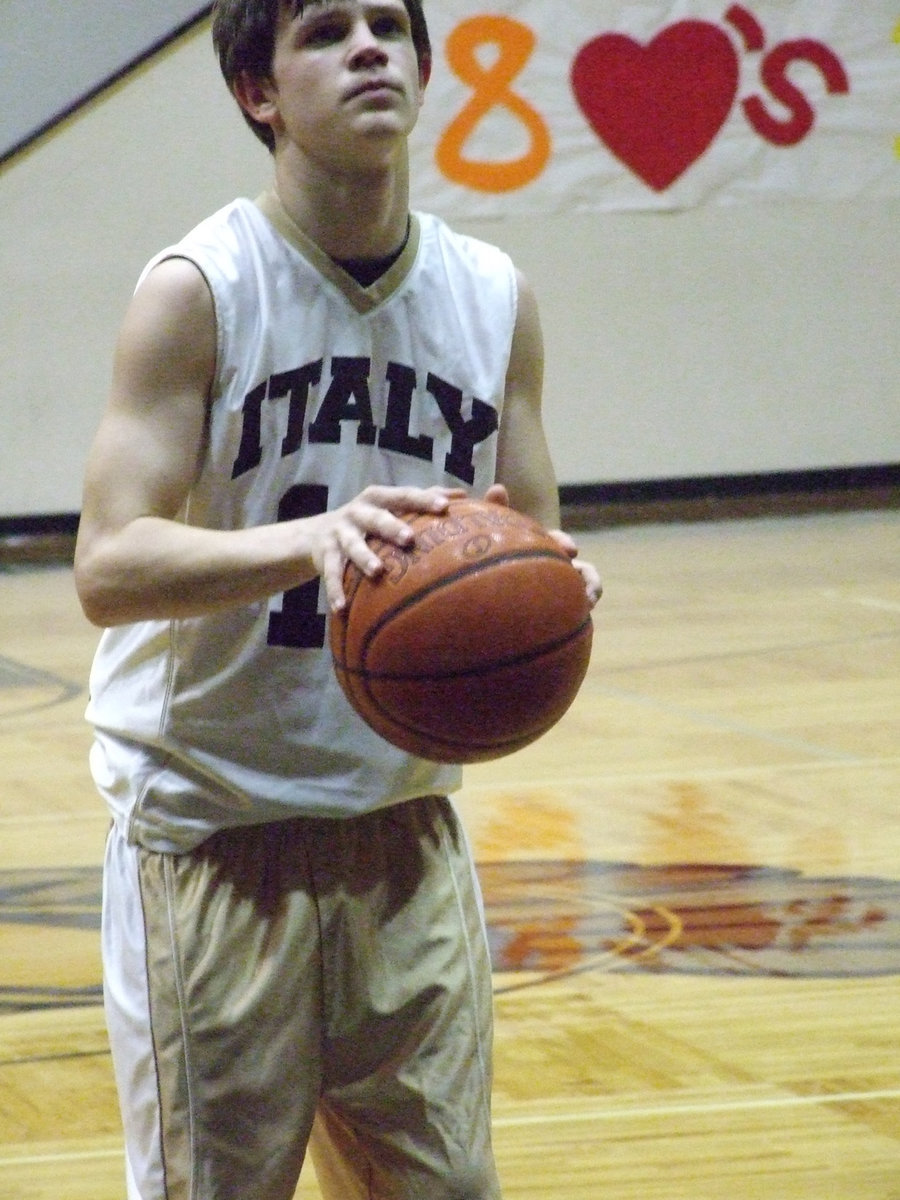 Image: Chase gives it a try — Standout middle linebacker Chase Hamilton is getting the hang of this basketball thing.