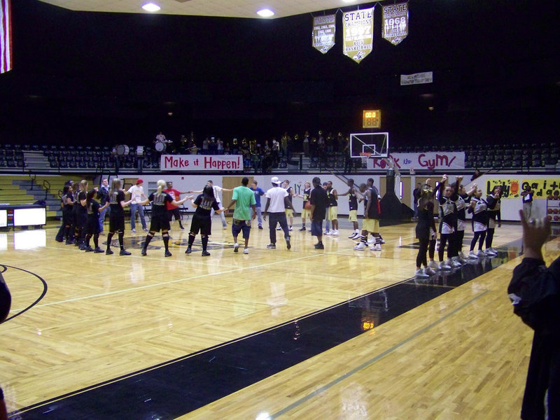 Image: The Italy student body gives the Lady Gladiators a Pep-Rally — The Lady Gladiators were given love and support by the Italy High School student body before their big game against the Valley Mills Lady Eagles to decide who would be the Bi-District Champions.