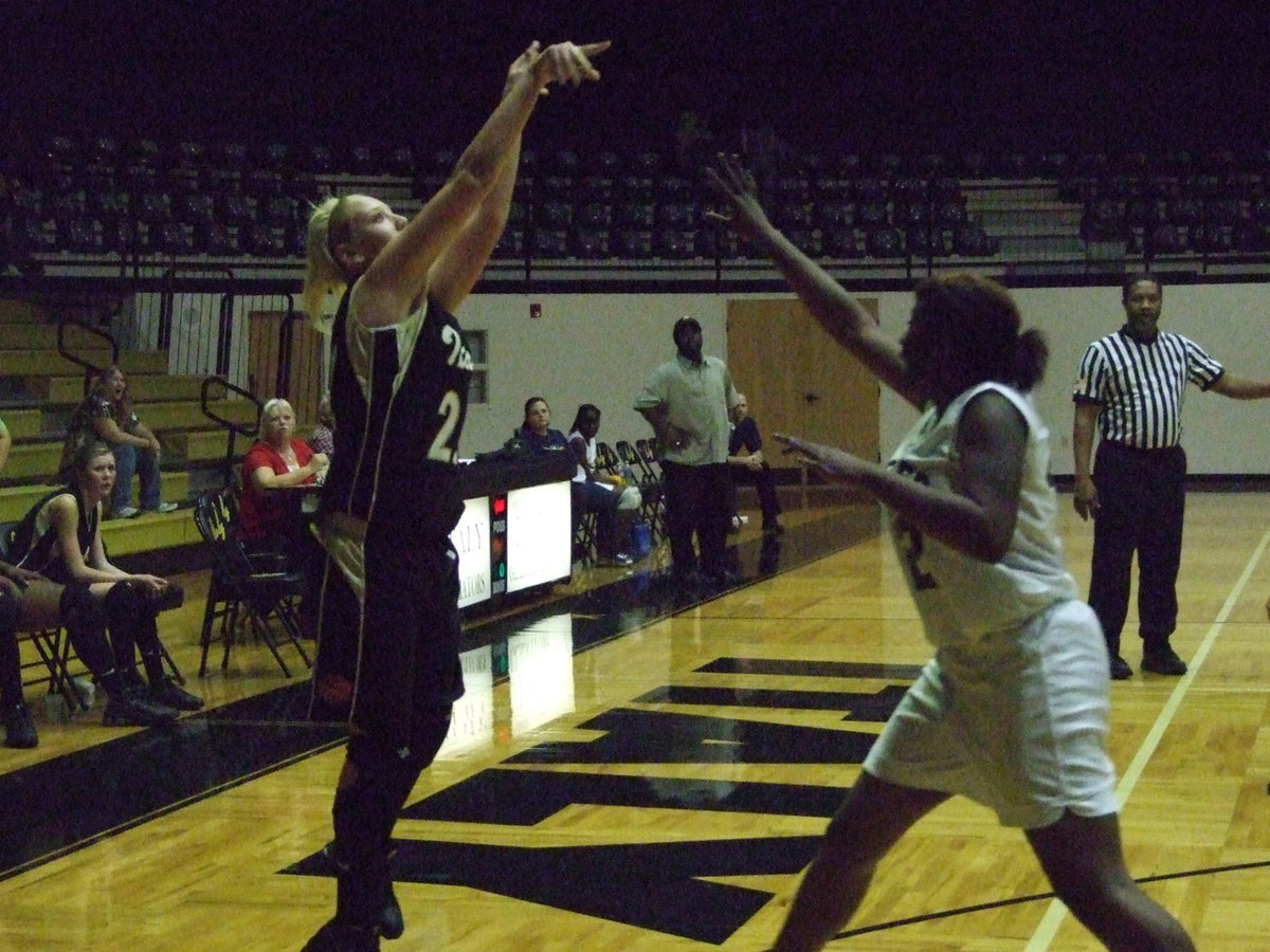 Image: Happy Birthday Megan — To celebrate her 15th birthday, Italy’s #22 Megan Richards (9-points) swishes a 3-pointer during the 3rd period against GPAA. Megan helped her Lady Gladiators earn a trip to the playoffs under 1st year Head Coach Stacy McDonald.