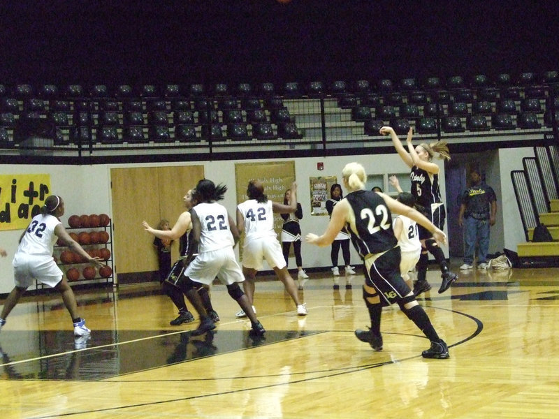 Image: DeMoss from downtown — Italy’s #5 Becca DeMoss unleashes a 3-pointer against the GPAA Lady Eagles.