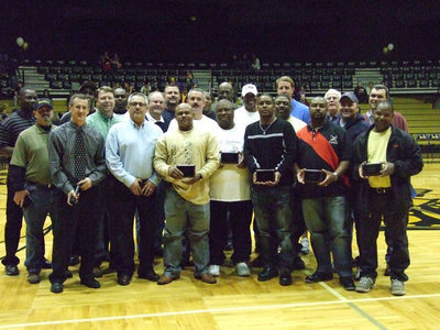 Image: Honored Legends — Pictured above are legendary members of Italy’s 82, 83, 84, 85 and 86 Regional Qualifying Basketball Teams that represented the Gladiators back in the day.