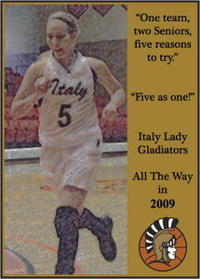 Image: DeMoss Leads — Italy Senior #5 Becca DeMoss, the ultimate team player playing for the ultimate team.
    The 2009 Italy Lady Gadiators…five as one!"