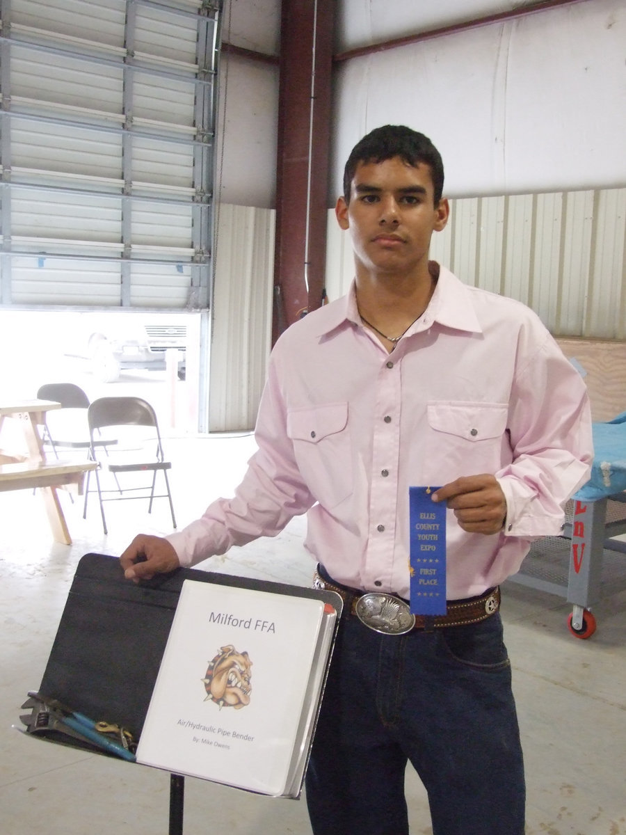 Image: Mike Owens — Mike Owens is from Milford FFA and won first place with his shop project.