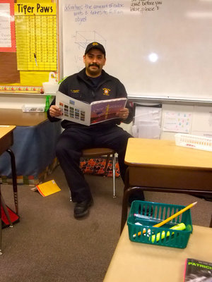 Image: Albert Garcia Jr. — Albert Garcia, Jr. read to  Mrs. Doherty’s fourth grade class.