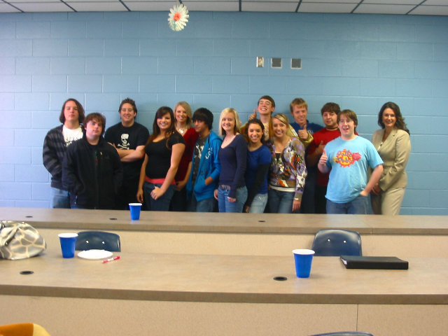 Image: Peer support — Josh Milligan pictured with classmates in his dual credit Composition I class.