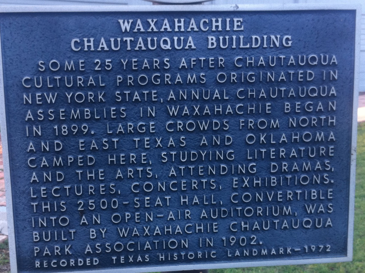 Image: A little information — The landmark is located near the Chautauqua building.  “Annie” will be presented here on May 6-8.  Local talent from Italy will be performing as well.