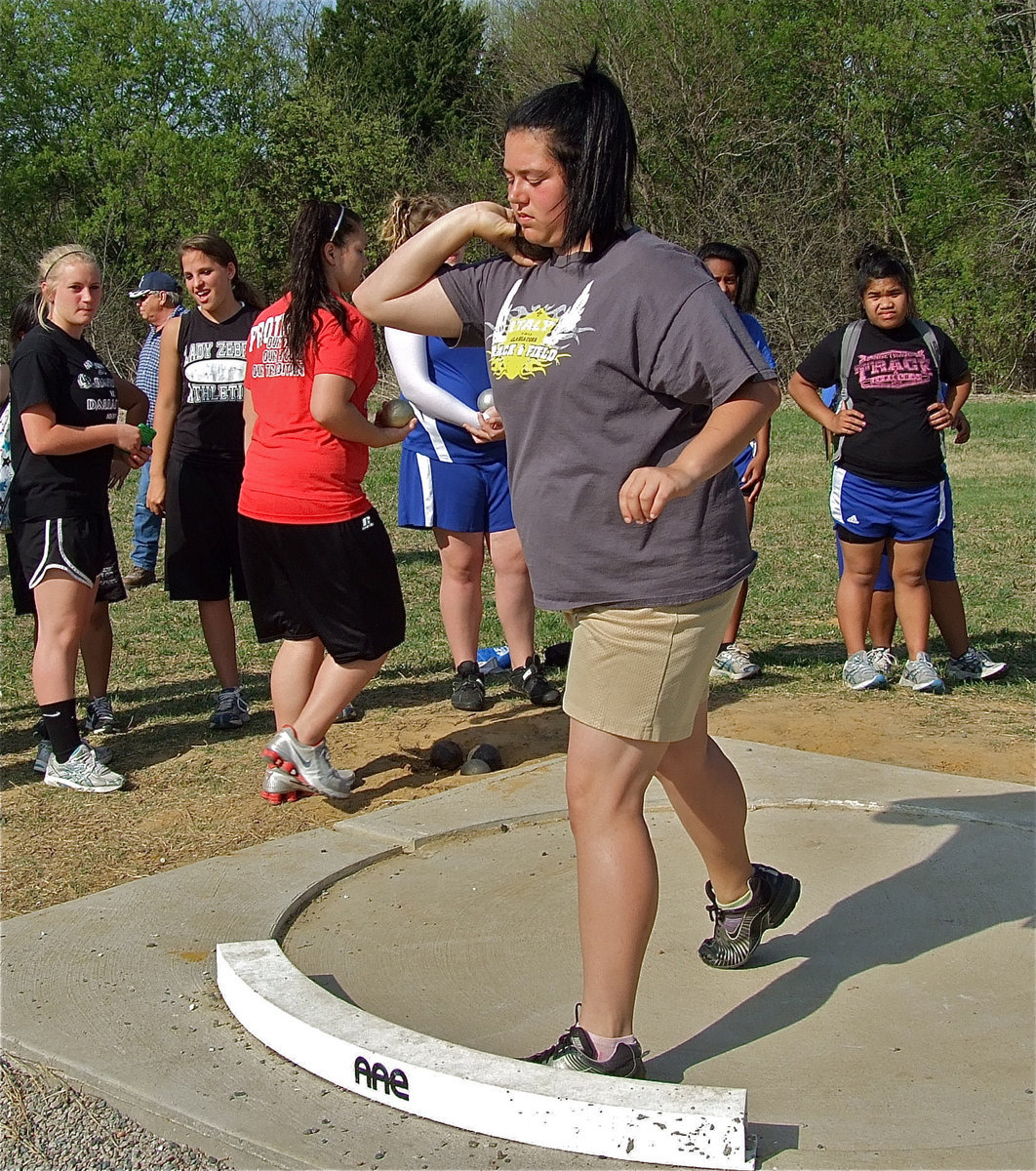 Image: Nikki places — Nikki Brashear places fourth in the shot-put at Grandview.