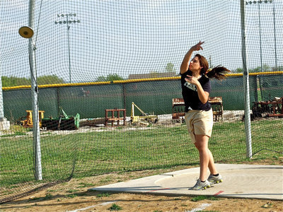 Image: Getting better and better — Alyssa Richards showed tremendous improvement throughout as she competed in the discus for the first time.