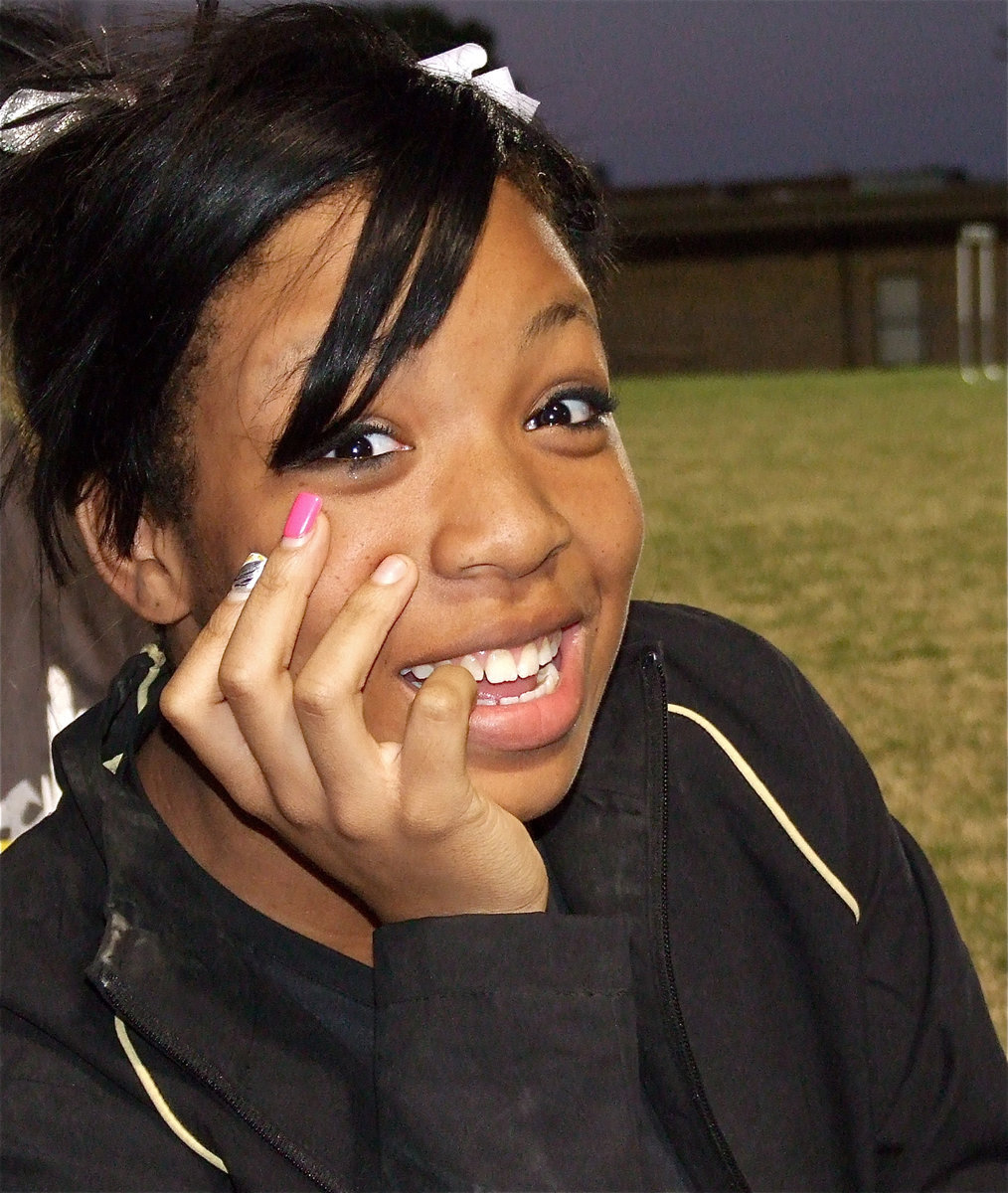 Image: Gotcha! — Lady Gladiator track star, Ryisha Copeland, is taken by surprise by the paparazzi.