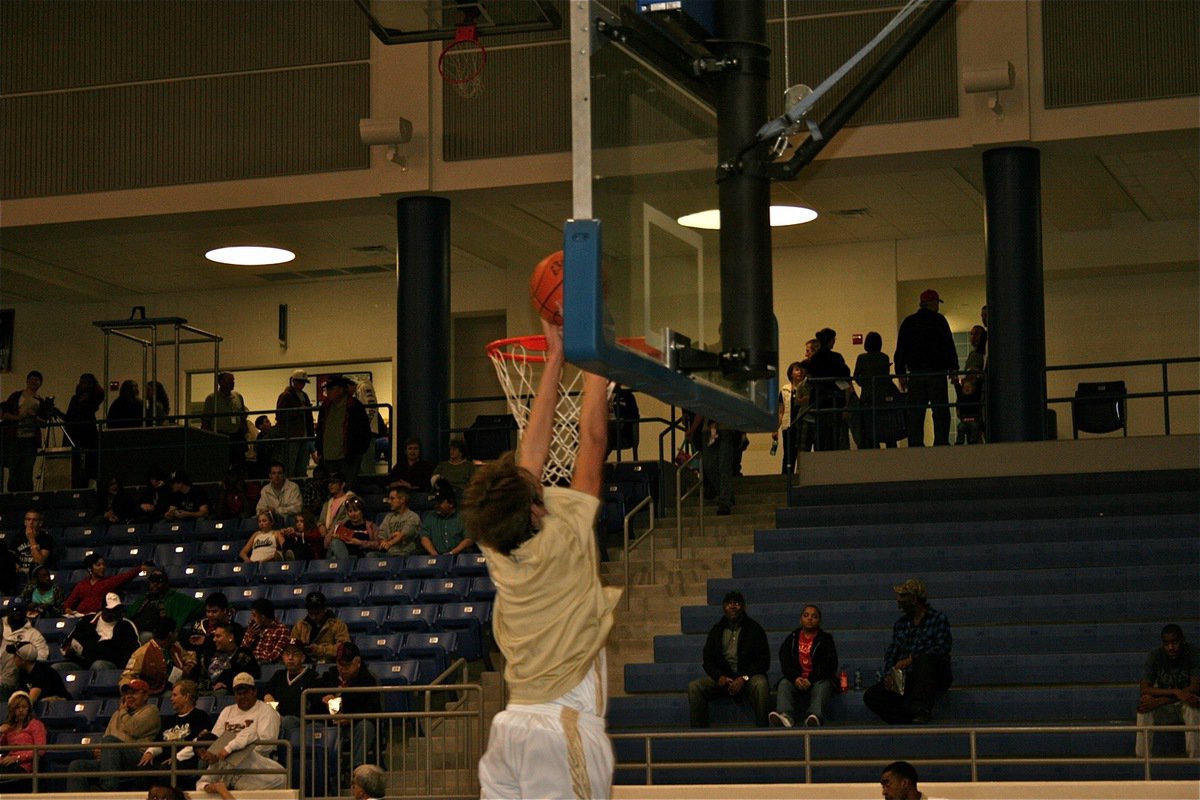 Image: The air up there — Gladiator Cole Hopkins shows his ups during warm-ups.