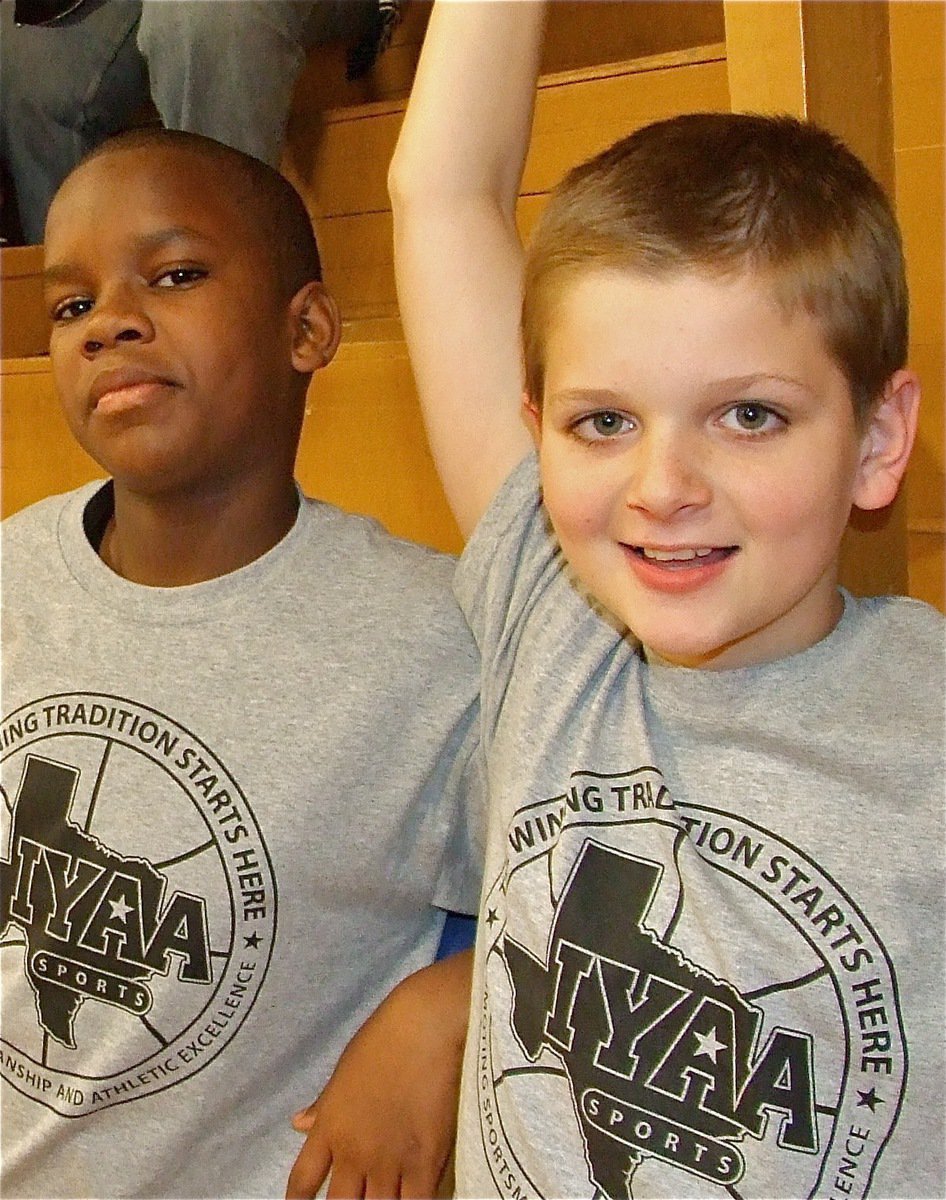 Image: Looking good — Jarvis Harris and James Walton just moments before they take the court.