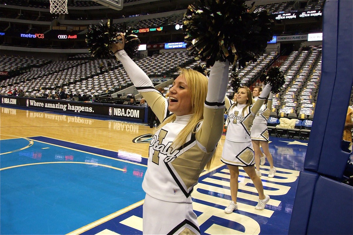 Image: Let’s go Gladiators! — Italy High School cheerleaders Mary Tate, Casandra Jeffords, Meagan Hooker and Kaitlyn Rossa bring the spirit much like the Mavs Dancers.