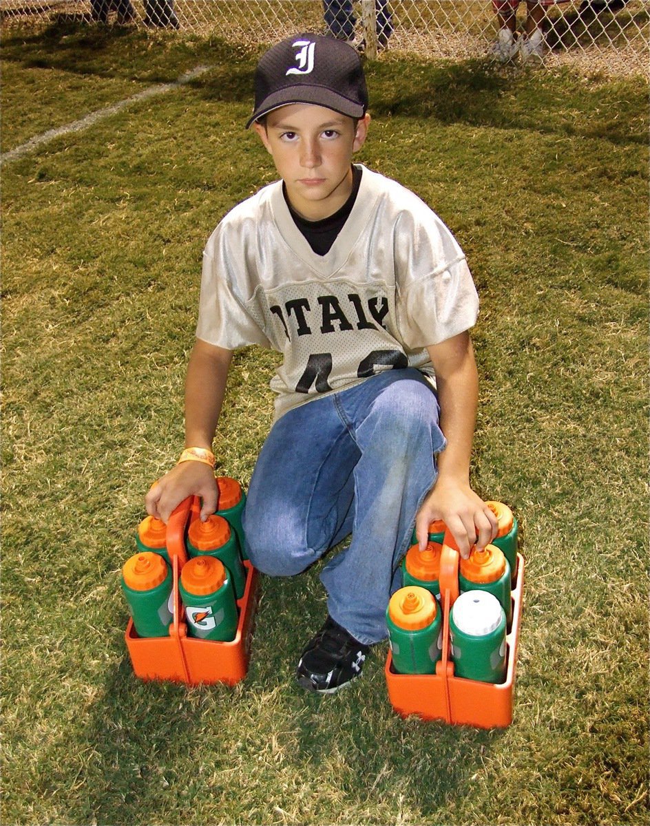 Image: Water anyone? — Gary Escamilla is ready to run water into the game for the Gladiators.