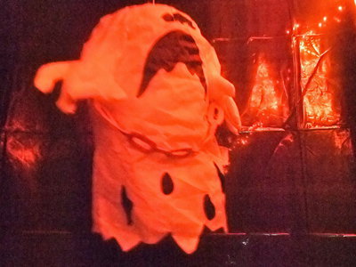 Image: Spook in the Spook House — This spooky critter was in the spoke house to scare the students.