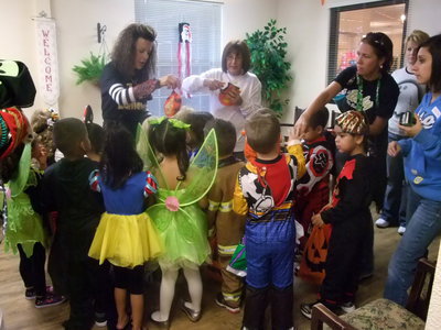 Image: Prizes for All — Pumpkins filled with candy were given out to the students.