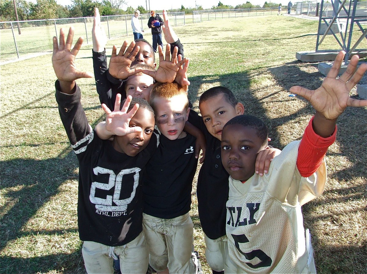 Image: Five straight wins — Gotta hand it to these IYAA C-Team players who won their 5th straight game and secured a playoff spot by defeating the Mildred Eagles 19-0. Pictured are: John Hall, Ty Cash, Jalyn Wallace, Joseph Phillips, Bryce DeBorde and Jaiden Barr.