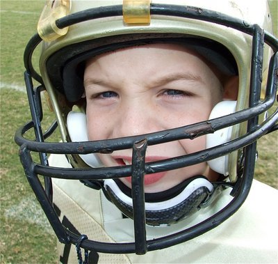 Image: Sigler’s game face — Brennon Sigler(79) is ready for the Superbowl matchup against the Scurry-Rosser Wildcats.