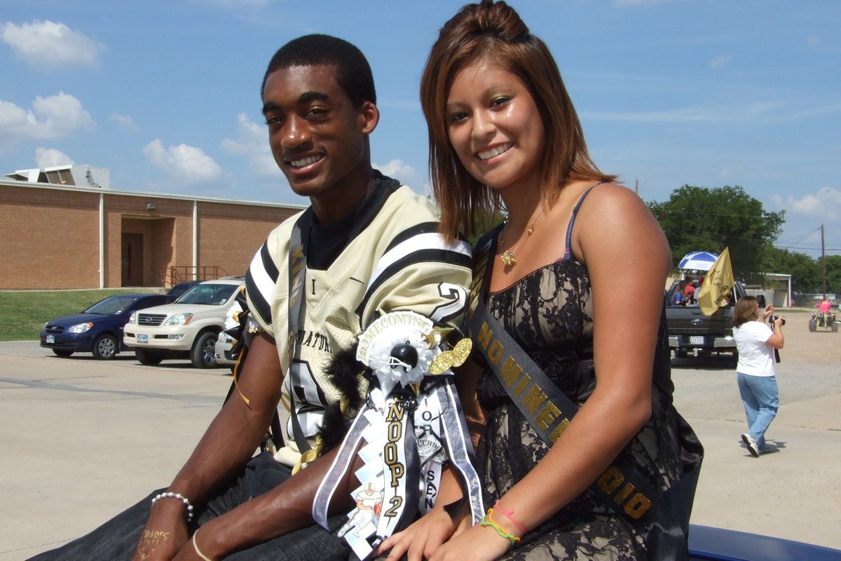 Image: Nominees on board — 2010 Homecoming King &amp; Queen Nominees Heath Clemons and Marie Estrada flash their winning smiles.