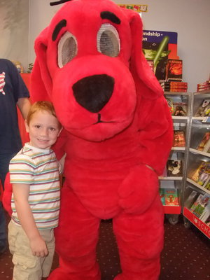 Image: Nick and Clifford — Nick Svehlak loves Clifford the Big Red Dog.