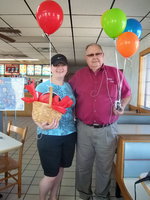Image: Lori Mosley &amp; Gary Bishop — Lori and Gary, with KBEC, were at Dairy Queen for Italy Appreciation Day.