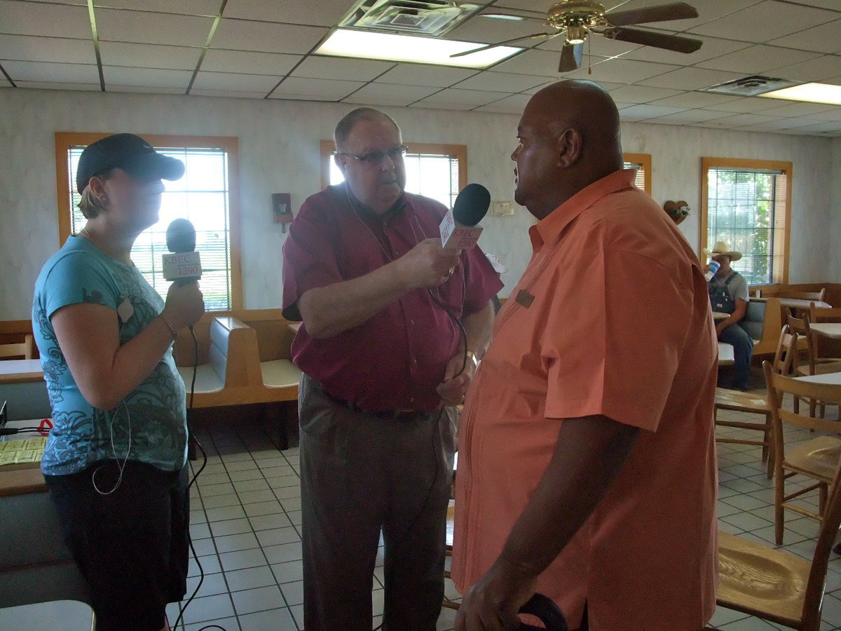 Image: Look Who’s Being Interviewed — Mayor Frank Jackson is giving the latest news about what is happening in Italy.