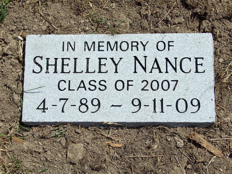 Image: Classmate remembered — An engraved stone will continue to mark the site of the Shelley Nance Memorial Garden at Italy High School.