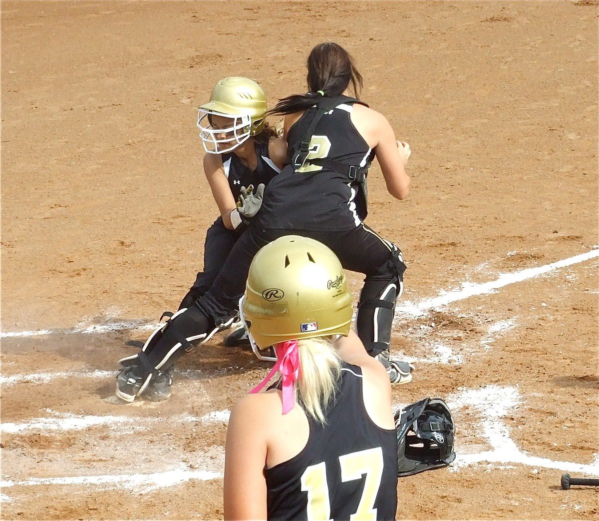 Image: Anna Viers steps on home plate for an inside the park homerun — The stinger — Italy Lady Gladiators’ freshman Anna Viers is called safe at the plate to complete her game winning, inside the park, 2-run homerun…stinging the Meridian Lady ’Jackets. Italy swept the Meridian in two games to claim the regional quarterfinal championship and remain undefeated after six games in the playoffs.