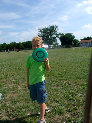 Image: Creighton Hyles — Creighton is in first grade and having fun with the frisbee games.