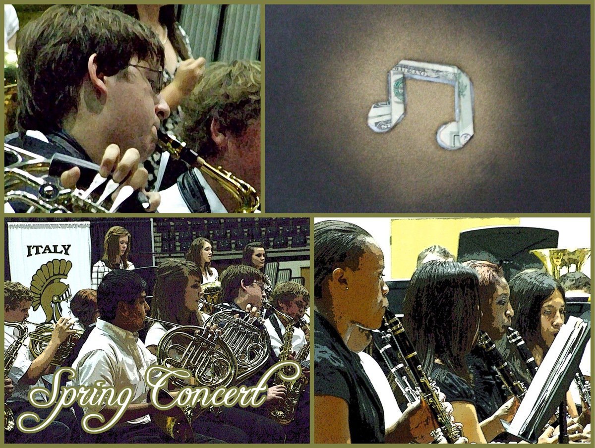 Image: 7th graders and the Gladiator Regiment Band have Spring Concert — The Italy 7th Grade Band and the Gladiator Regiment Band dazzle concert goers during the annual Spring Concert held inside Italy Coliseum with Band Director Jesus Perez at the podium.