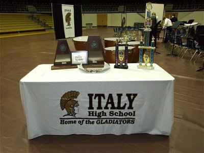 Image: Awards displayed — Several of the bands accomplishments were on display during the Spring Concert.