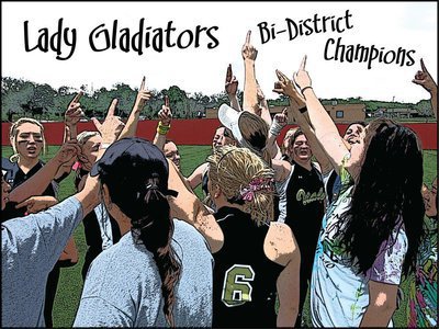 Image: Making a point — The Italy Lady Gladiators needed just one run, just one pitch and just one catch to win the bi-district championship and the right to hold up just one finger.
