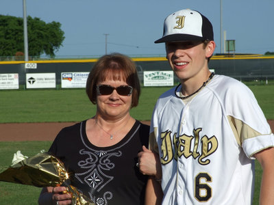 Image: Crownover has a smile — Dan and mom Crownover are excited about play-offs.