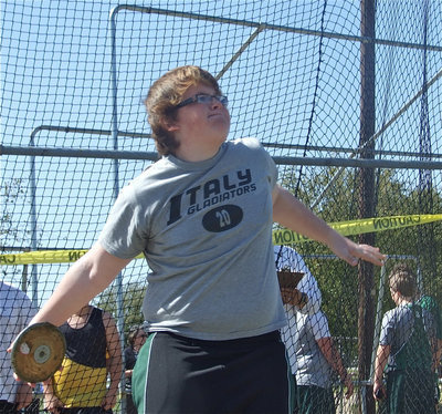 Image: Tyler to throw — 7th grader Tyler Vencill is one of the district’s best in discus.