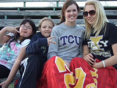 Image: Big fans — Jenna, Cha Cha, Kaitlyn and Meagan are just a few fans coming to the ball games.