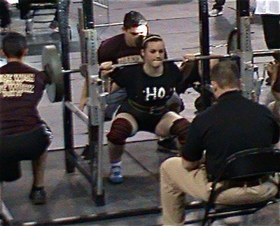 Image: Intense moment — Kaytlyn Bales prepares to squat her way into 3rd place.