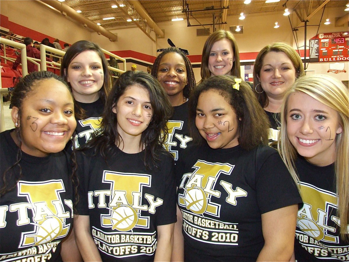 Image: Cheer power! — Clad in Italy playoff t-shirts, the Gladiator cheerleaders kept the fans fired up during the area championship game between Italy and DeLeon.