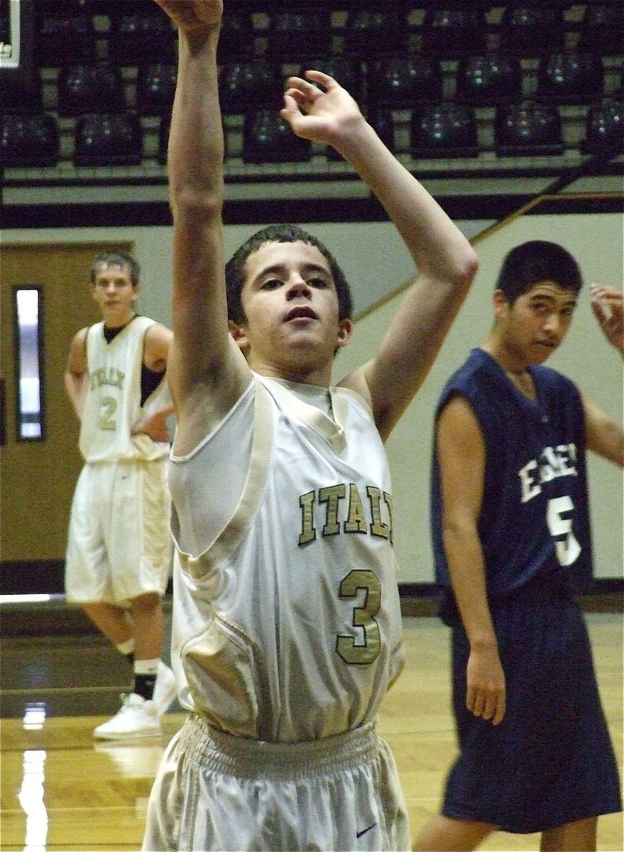 Image: Caden at the line — Italy’s Caden Jacinto(3) is confident while shooting his free throws.