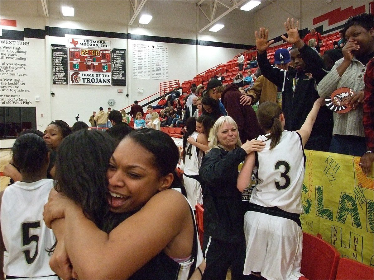 Image: Tears of joy! — They did it! The Lady Gladiators force Bosqueville to air ball from the 3-point line in the final seconds to preserve a 3-point win for Italy in the bi-district championship game. Italy held on for a 47-44 victory over the Lady Bulldogs.