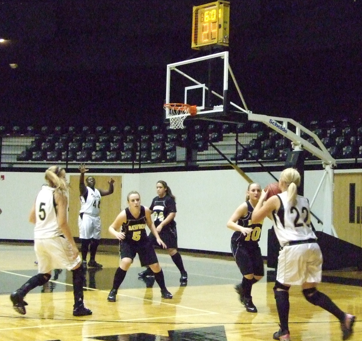 Image: Megan Richards — Megan #22 gave the team a 3 pointer against Dawson Tuesday night.