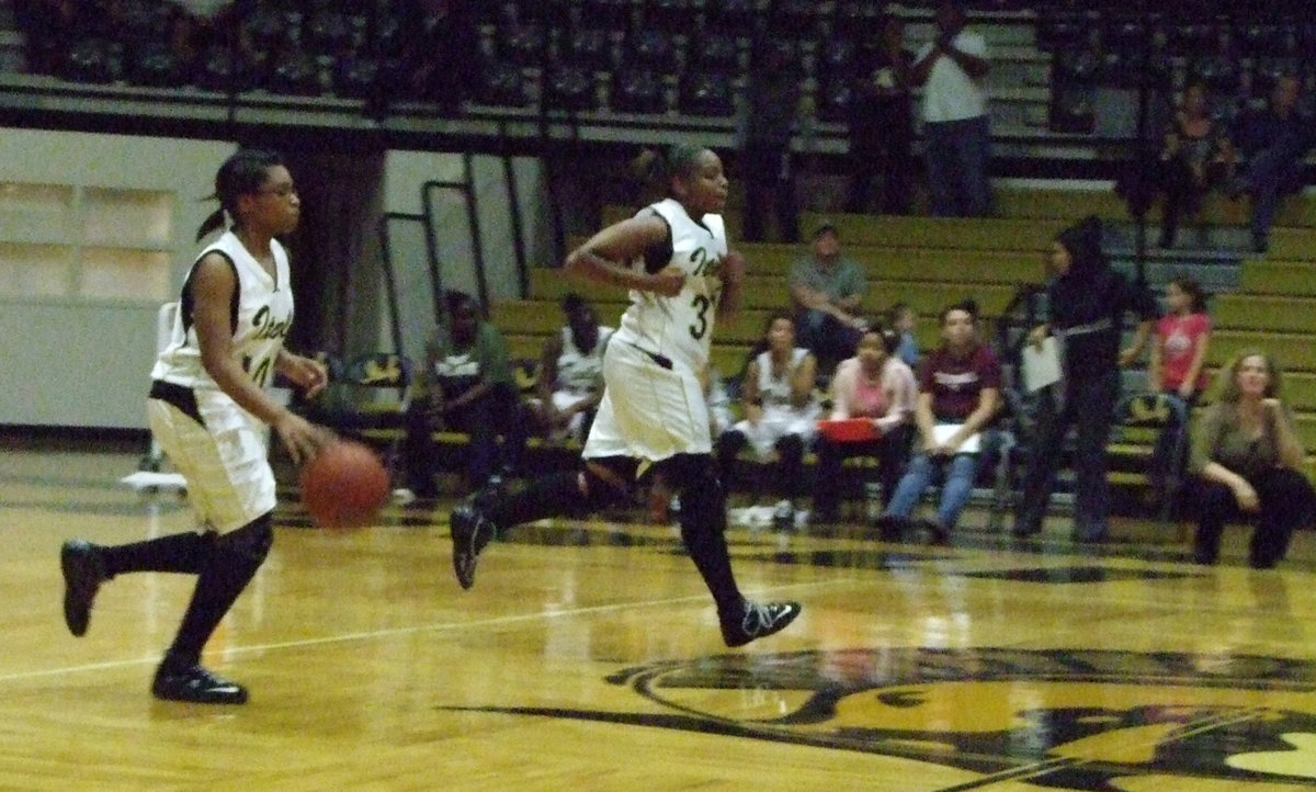 Image: Birdsong &amp; Fleming — Kyonne and Shay worked hard for the Lady Gladiators.