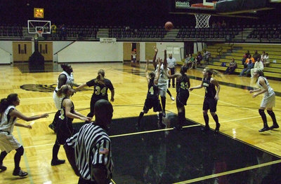 Image: Shay Sinks It — Shay Fleming gave 12 points to the Lady Gladiators Tuesday night.