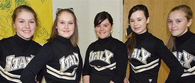 Image: Fabulous Five — With a packed dome, the Italy Junior High Cheerleaders showed their school spirit.